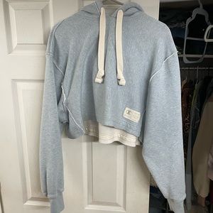 Natural state reverse weave cropped hoodie